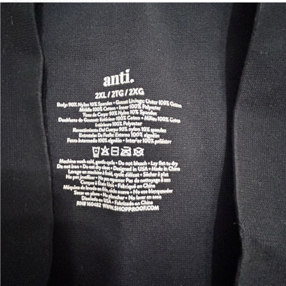 ANTI. Black Anty-Cellulite Compression High-Waist Athletic Leggings 2XL, NWOT - Picture 3 of 7